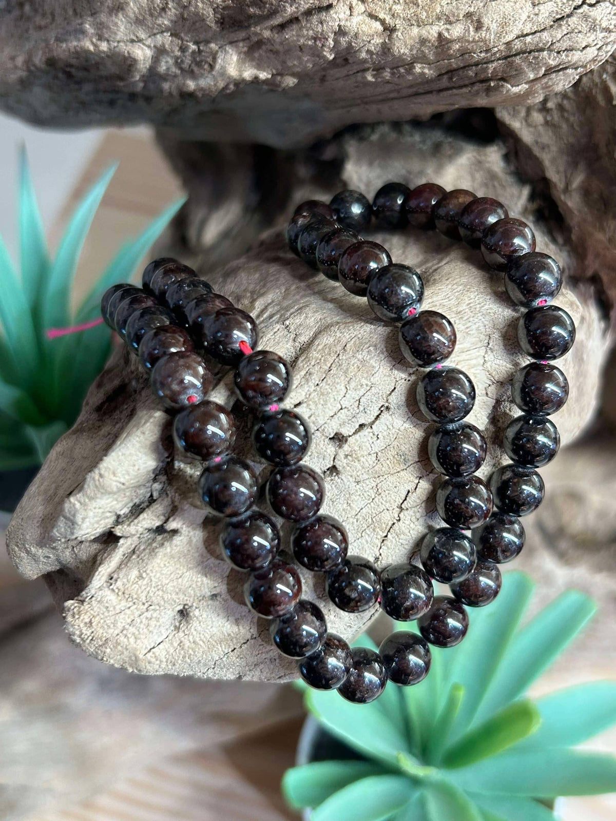 Brin de perles-Grenat naturelle 8mm