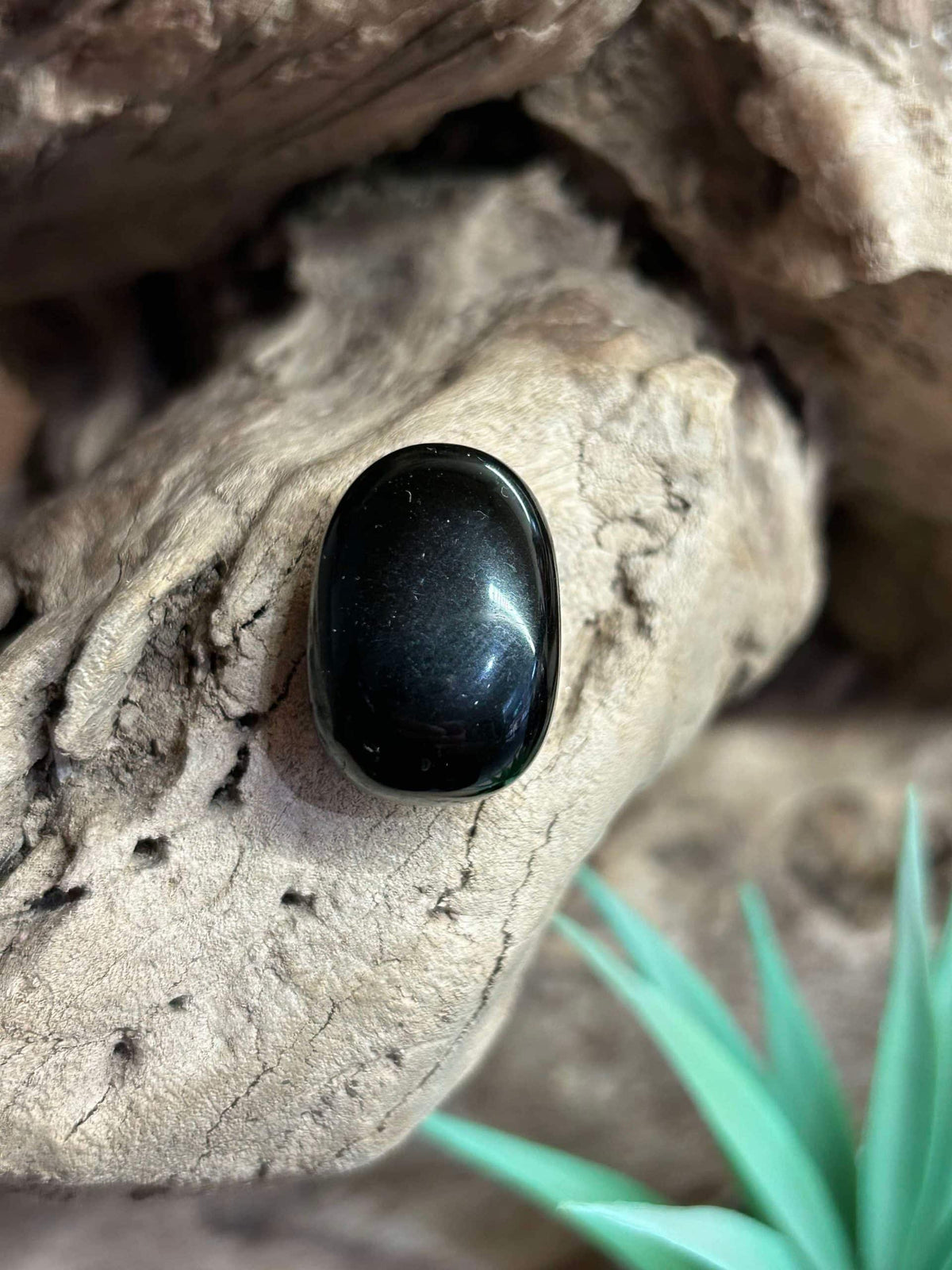 Pierre roulée en Obsidienne noir