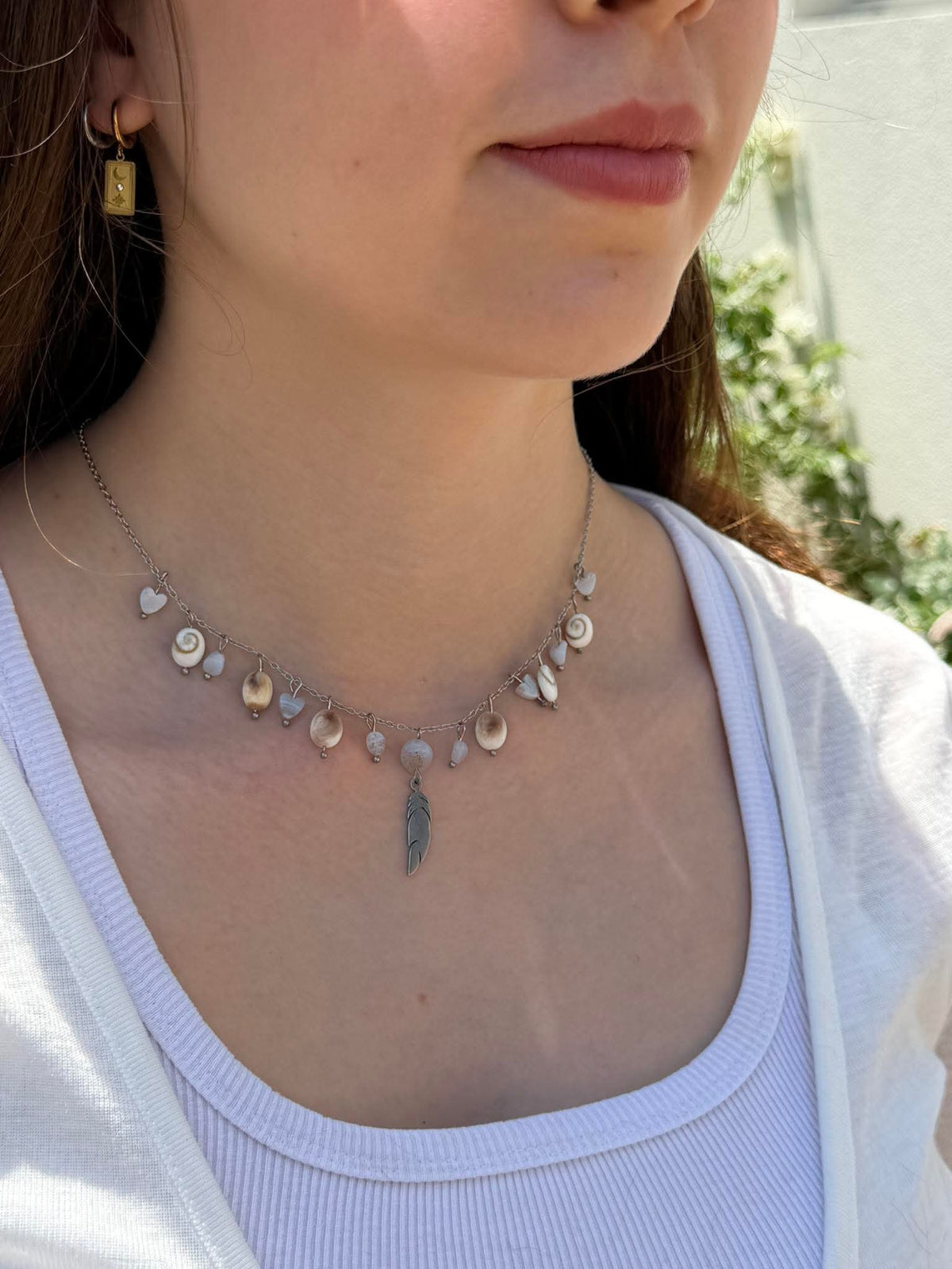 Collier bonheur– Œil de Shiva & Calcédoine
