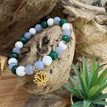 Bracelet Apaisement – Malachite, Calcédoine & Agate de Mongolie