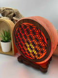 Lampe de sel , fleur de vie