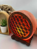 Lampe de sel , fleur de vie