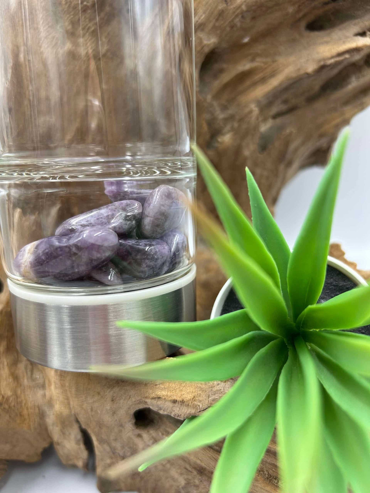 Bouteille d’élixir en verre, améthyste