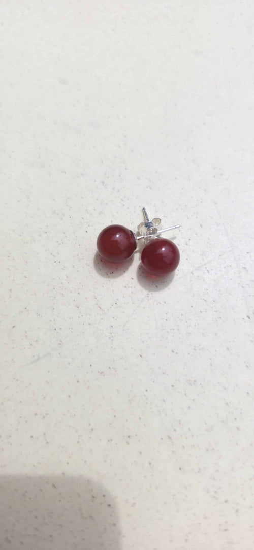 Boucle d’oreille cornaline 8mm