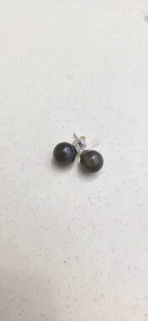 Boucle d’oreille labradorite 8mm