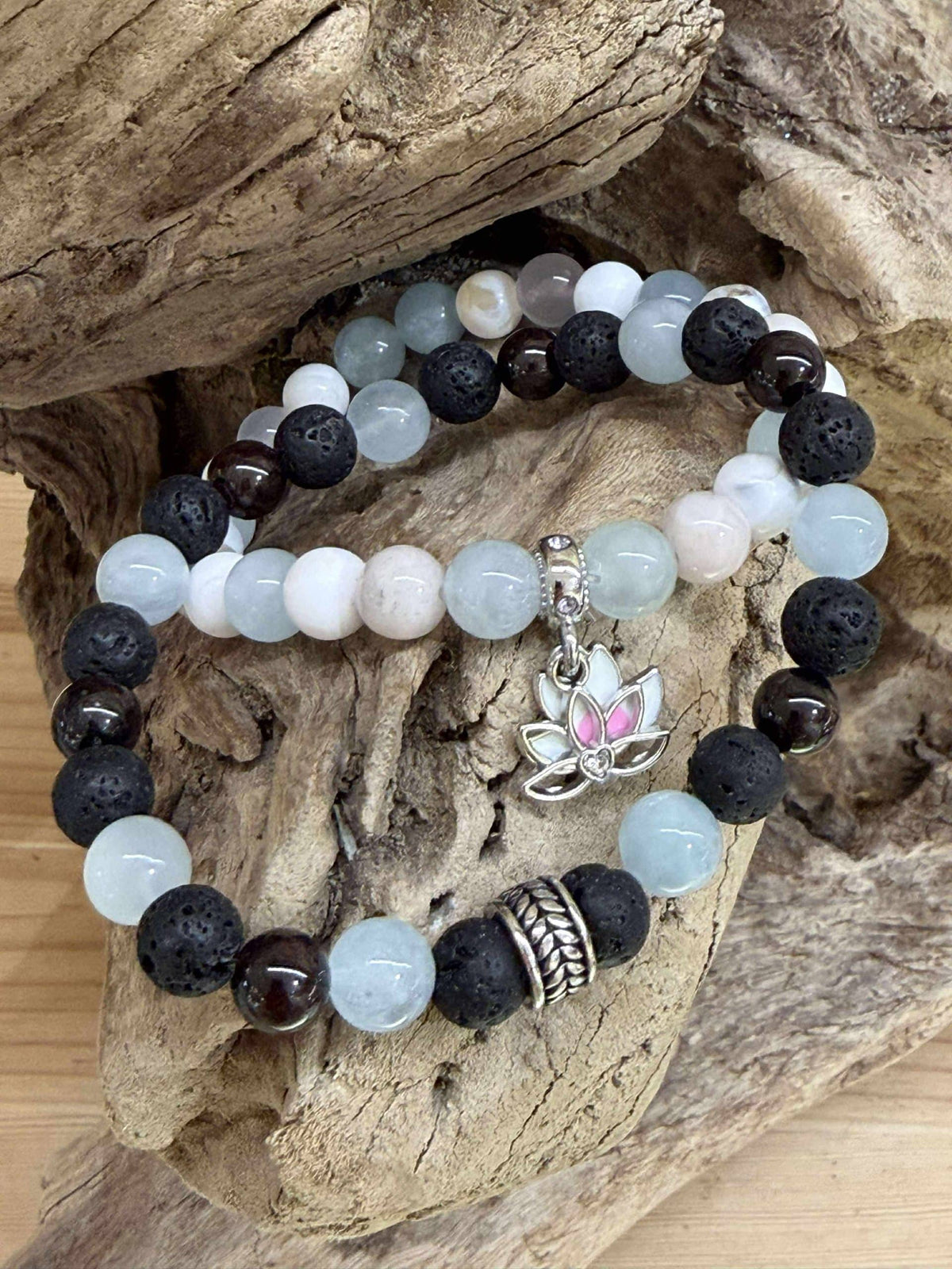Bracelet duo Saint-Valentin en pierres naturelles – Amour, harmonie & protection