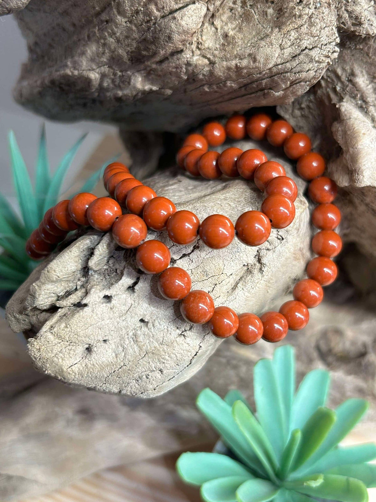 Brin de perles-Jaspe rouge naturelle 8mm