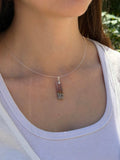 Pendentif Rectangle en Améthyste Dentelle – Calcédoine, Améthyste & Agate Naturelles