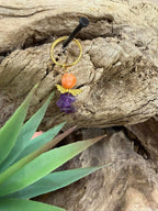 Porte-clé Ange Améthyste &calcite rouge