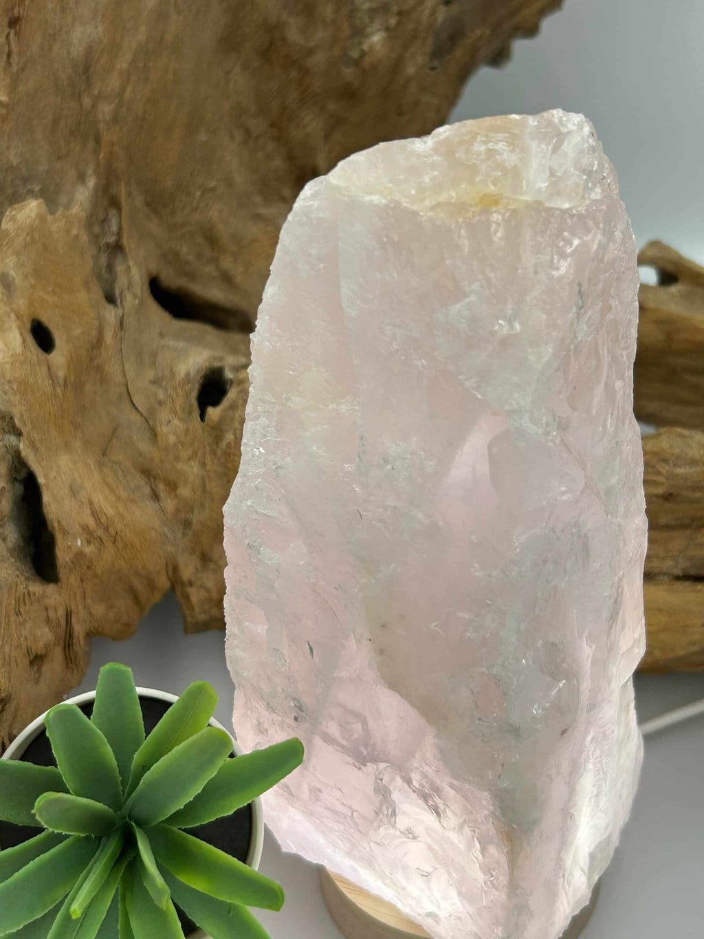 Lampe quartz rose brut