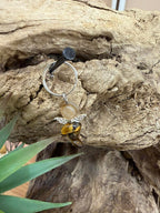 Porte-clé Ange en agate & œil de tigre