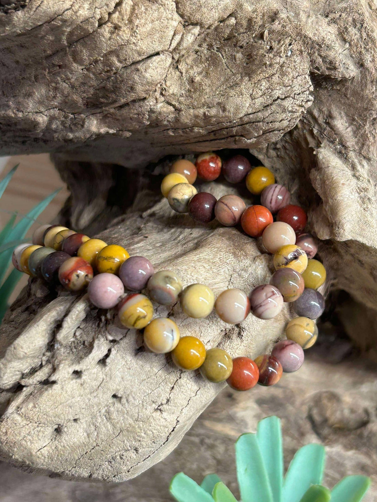 Brin de perles-Mokaite naturelle 8mm