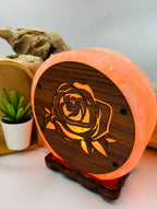 Lampe de sel ,la rose