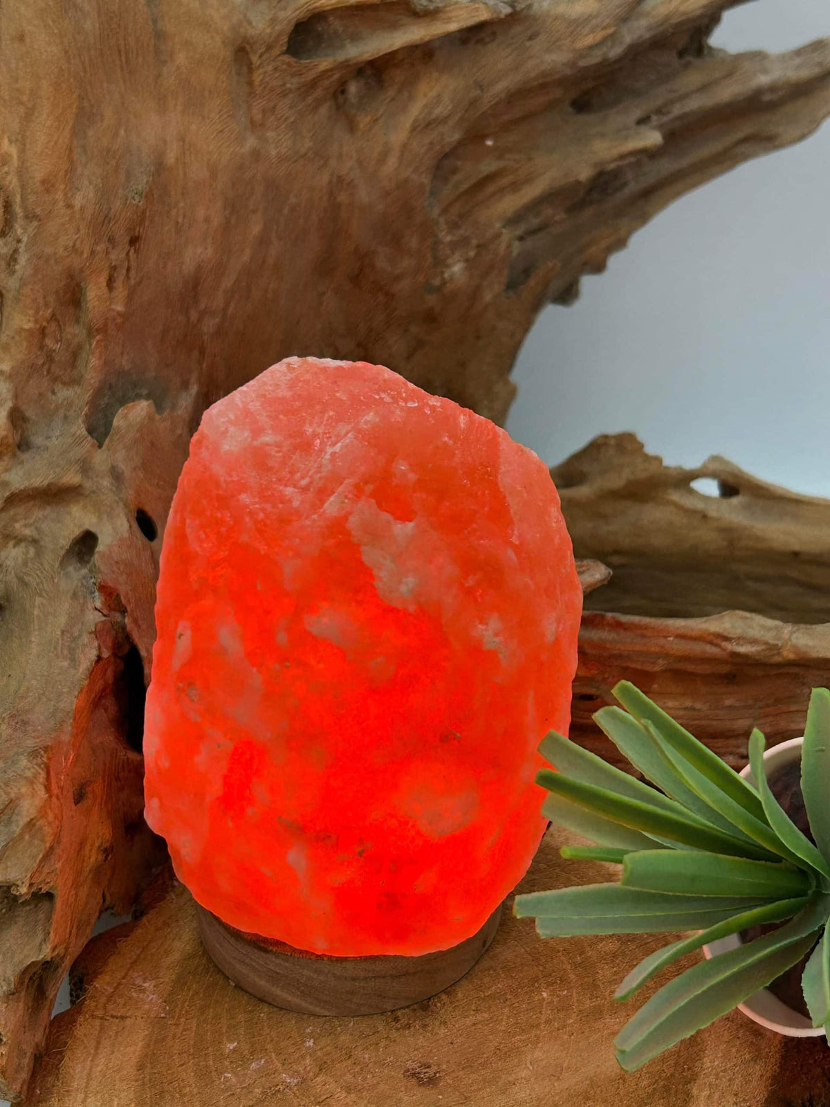 Lampe veilleuse en sel brut