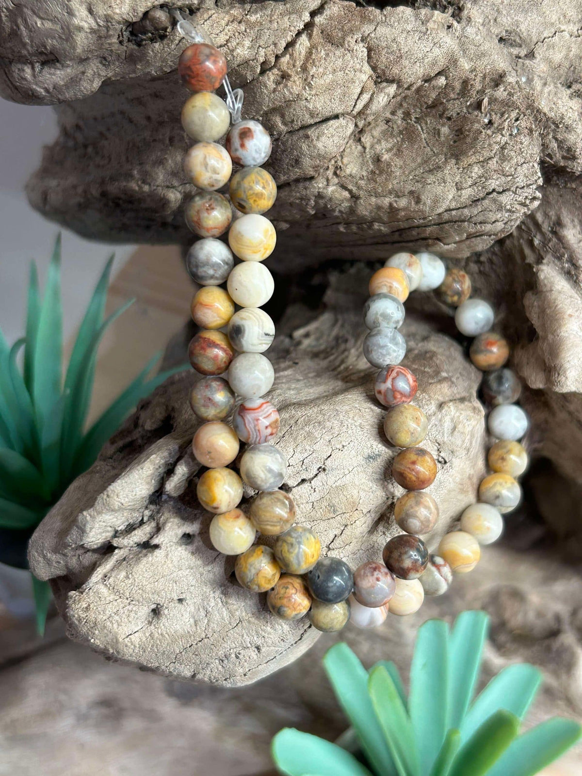 Brin de perles-Agate crazy lace naturelle 8mm