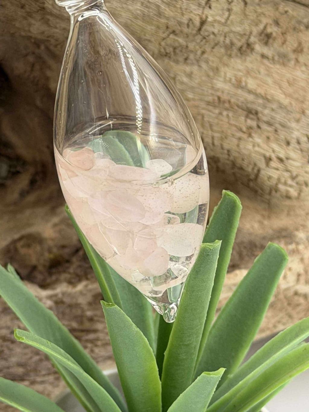 Bâtons en verre d’élixir en quartz rose