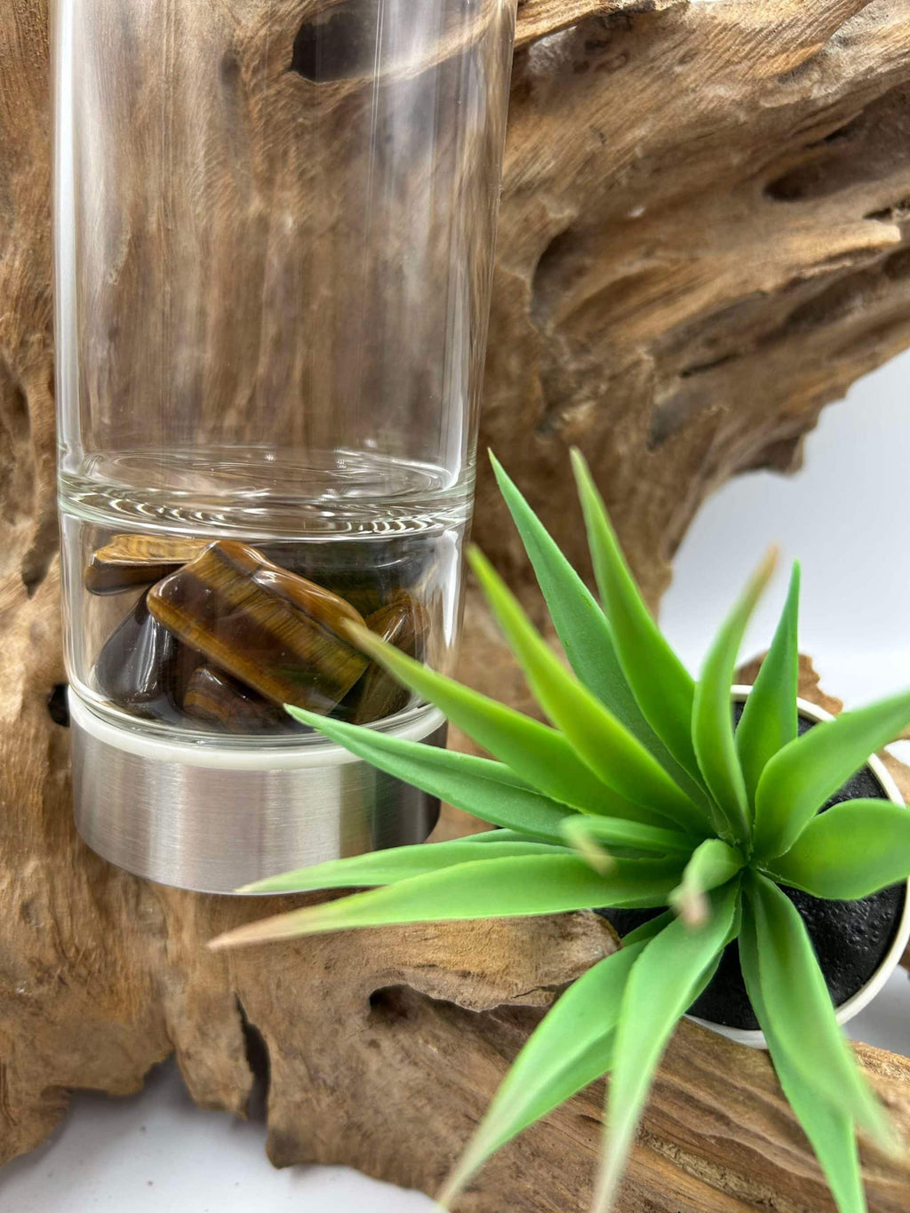Bouteille d’élixir en verre ,Oeil de tigre