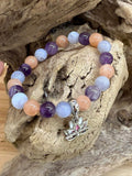 Bracelet – Calcédoine, Pierre de Soleil & Améthyste