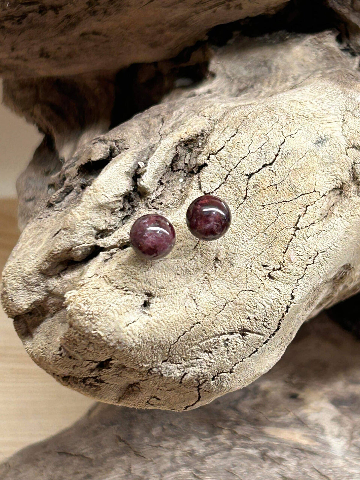 Boucle d’oreille Grenat 8mm