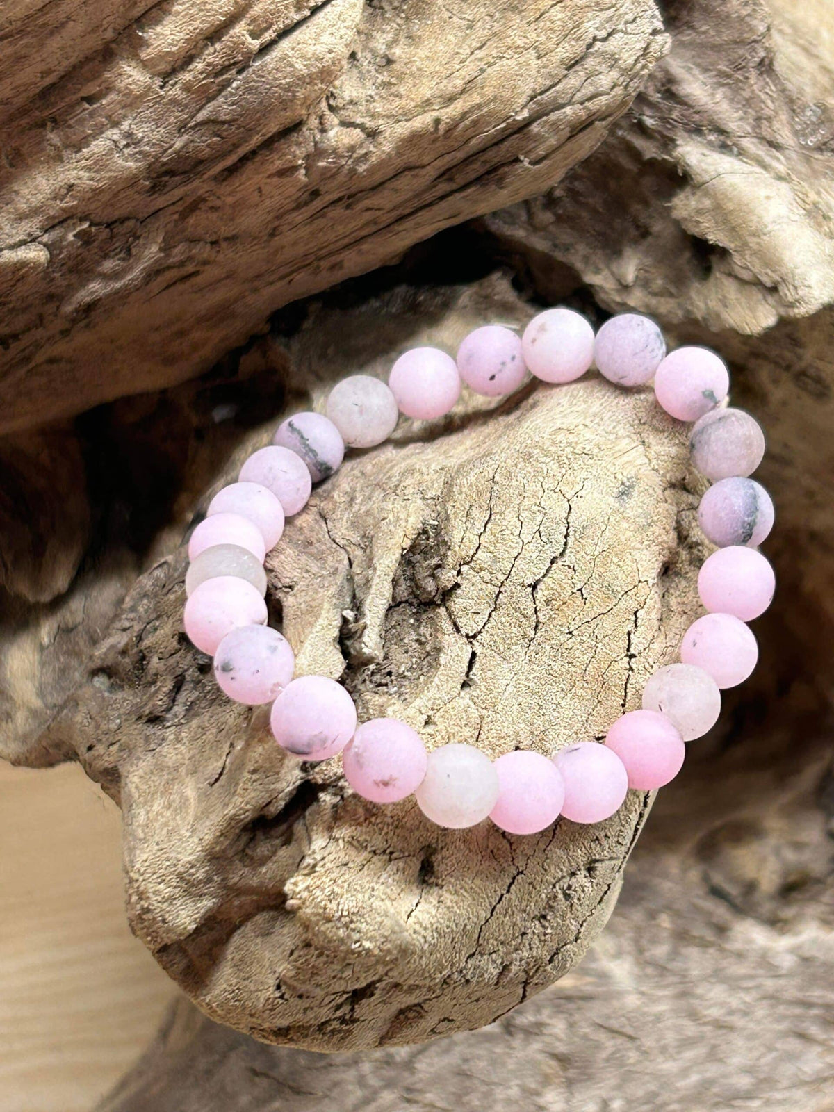 Bracelet Opale rose de Madagascar Mat