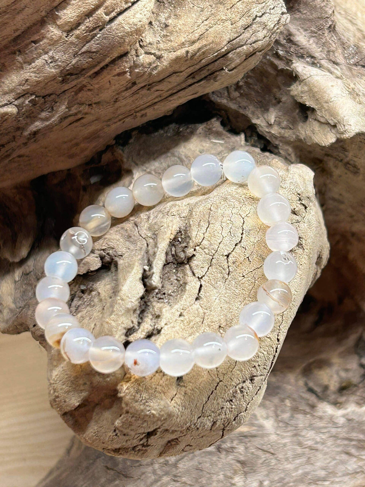 Bracelet en Agate blanche – Équilibre et confiance en soi
