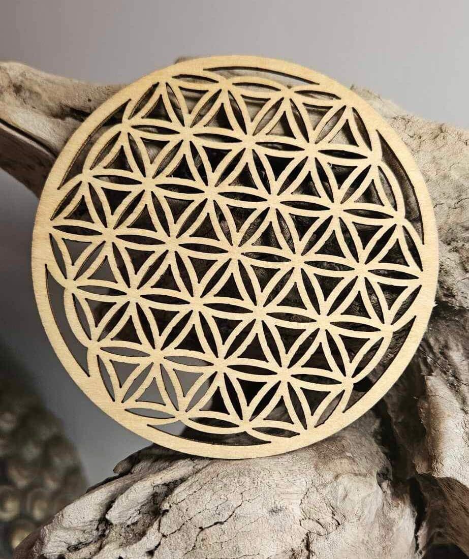 Fleur de Vie en Bois 10 cm – Rechargement énergétique et harmonie vibratoire