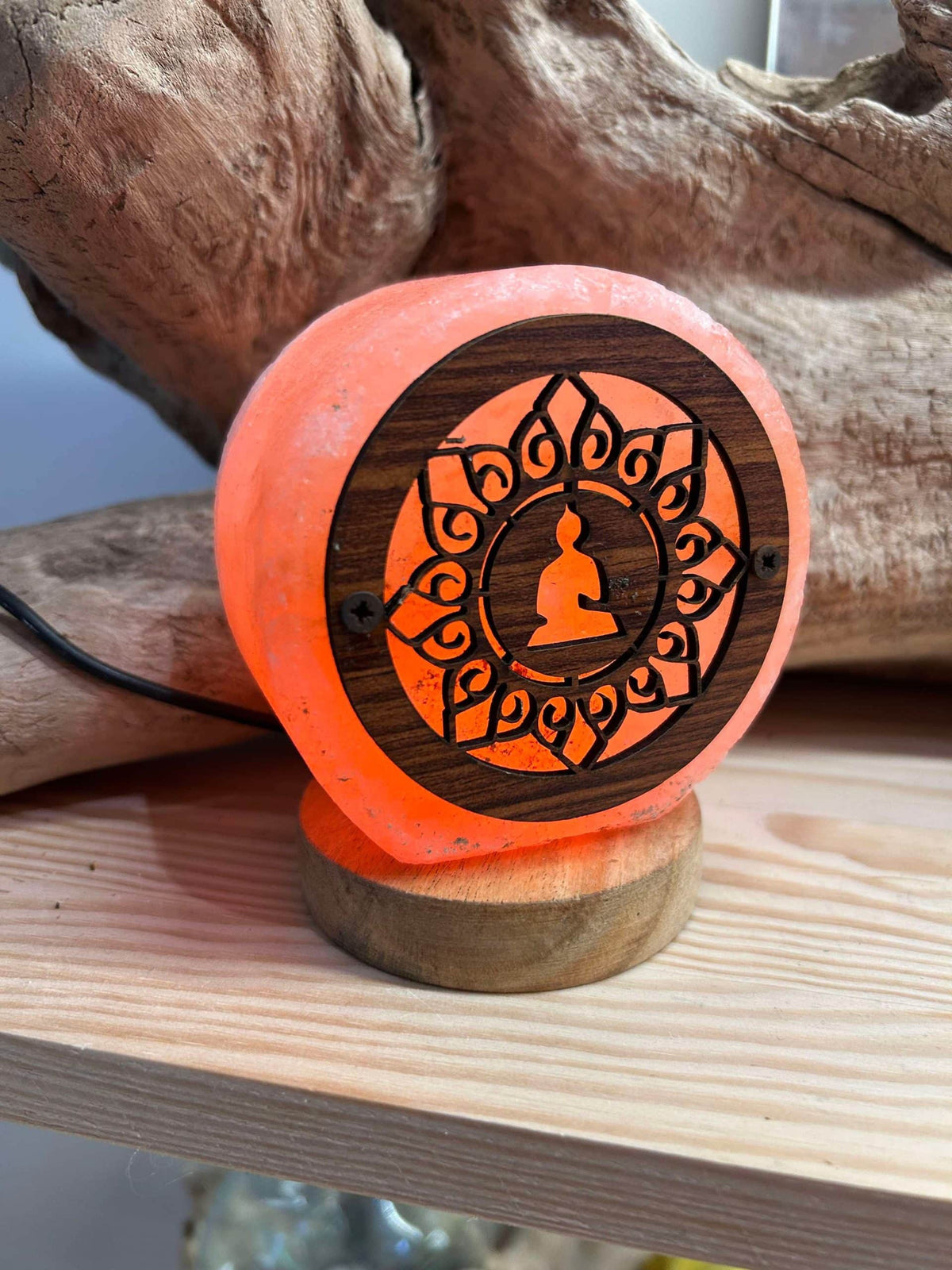 Lampe Veilleuse en sel bouddha