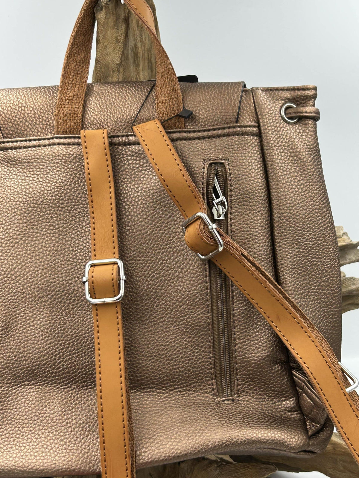 Sac à dos flora&amp;co marron métal