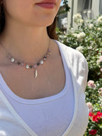 Collier bonheur– Œil de Shiva, Labradorite & Kunzite