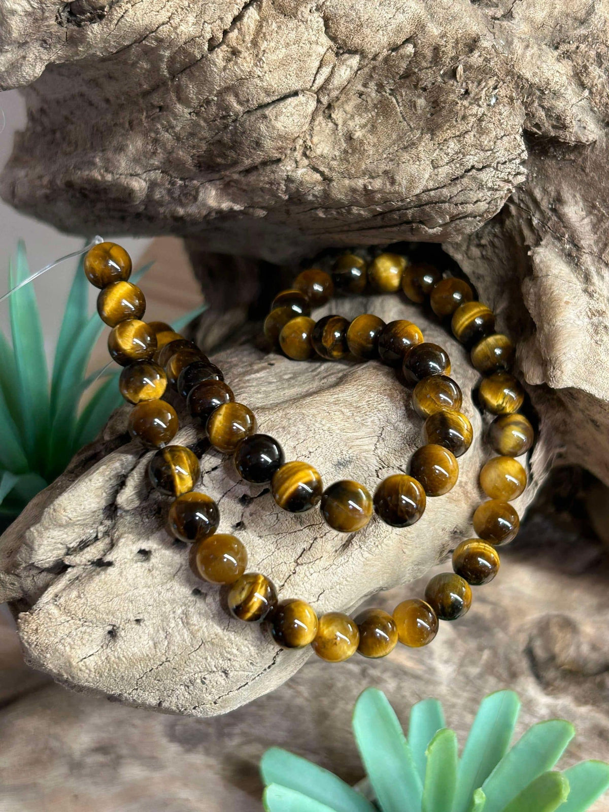 Brin de perles-Oeil de tigre naturelle 8mm