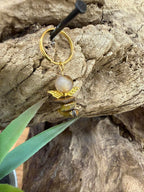 Porte-clé Ange en agate & œil de tigre