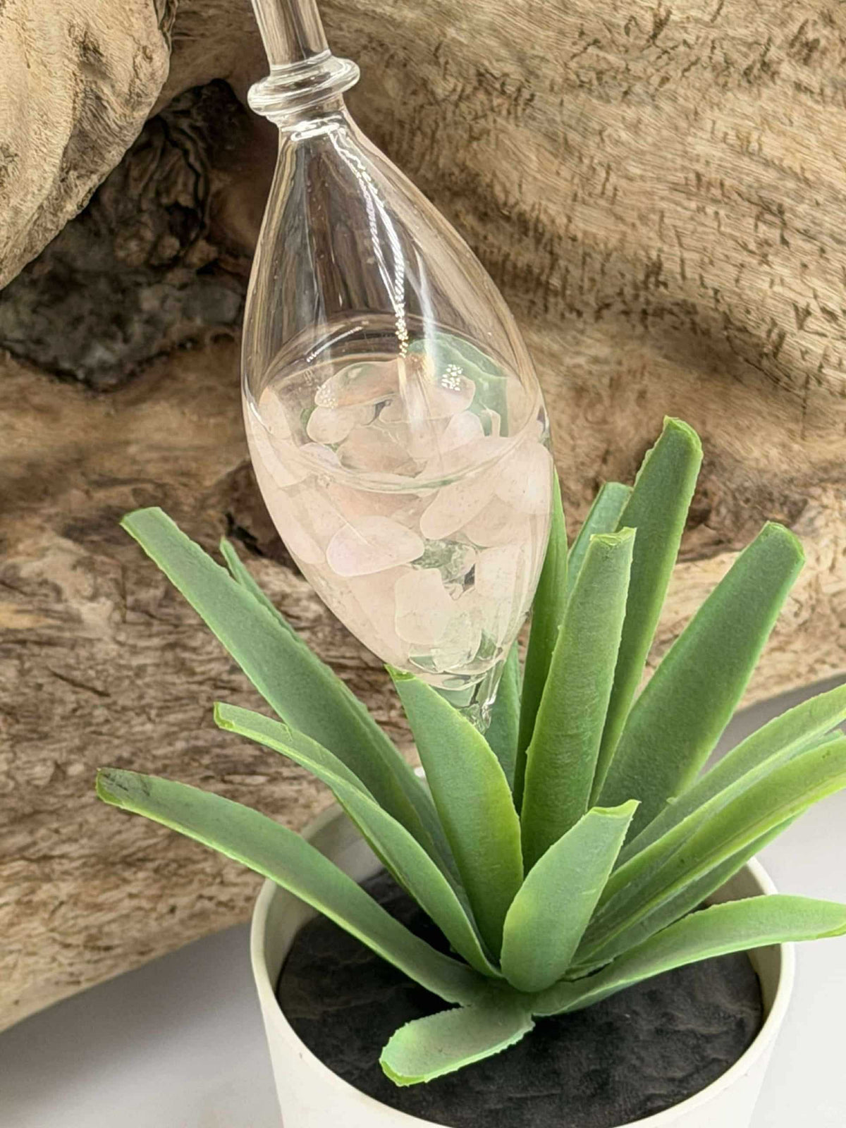 Bâtons en verre d’élixir en quartz rose