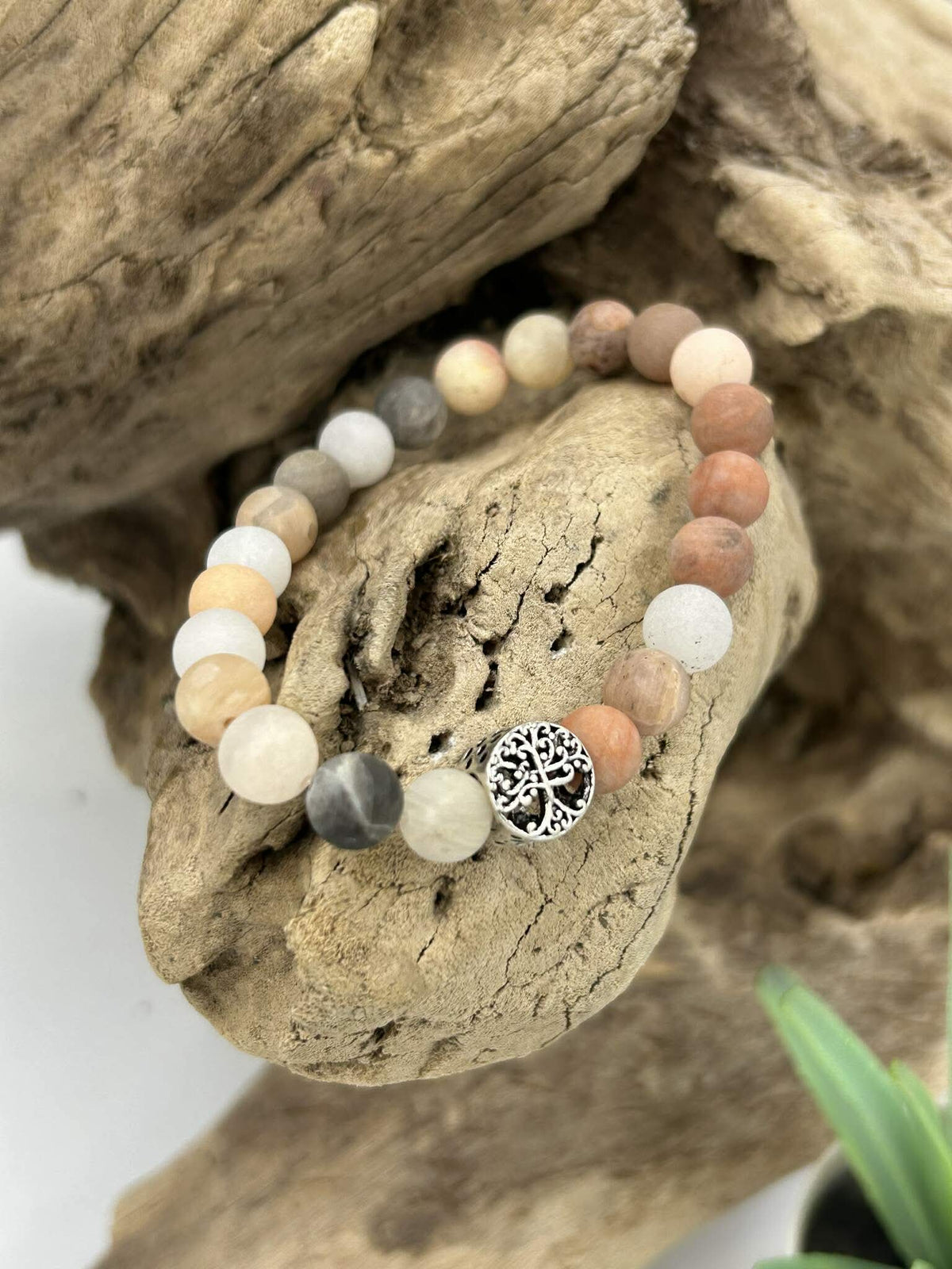 Bracelet Pierre de lune et arbre de vie