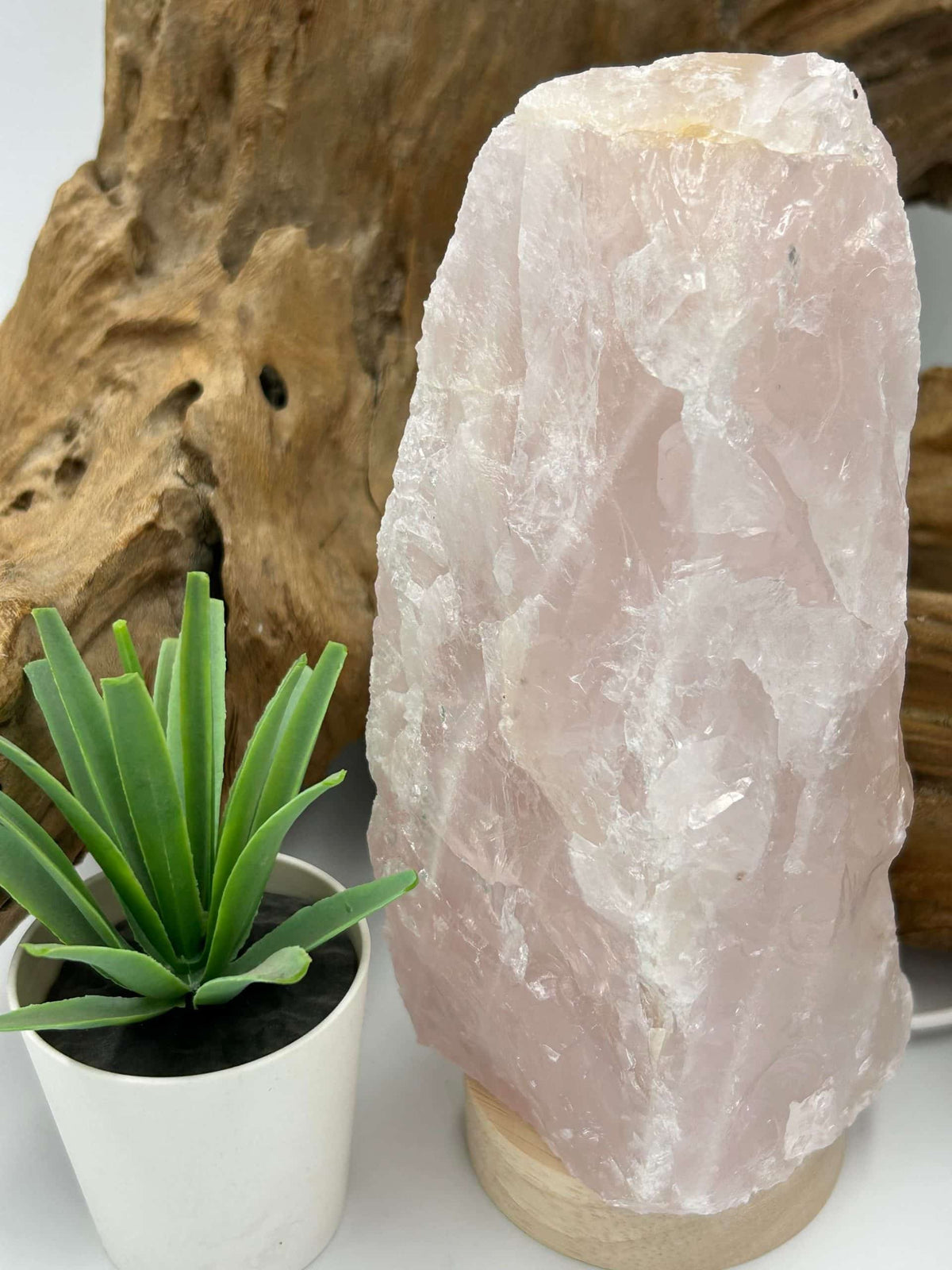 Lampe quartz rose brut