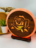 Lampe de sel ,la rose