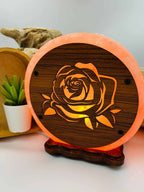 Lampe de sel ,la rose